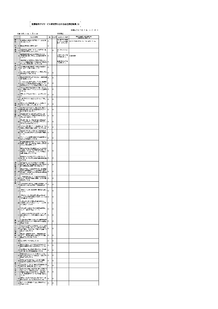 事業所用自己評価表